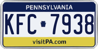 PA license plate KFC7938