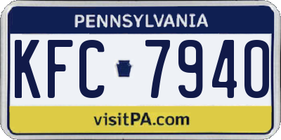 PA license plate KFC7940