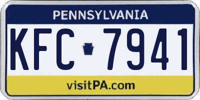 PA license plate KFC7941
