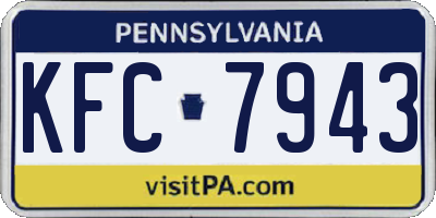 PA license plate KFC7943