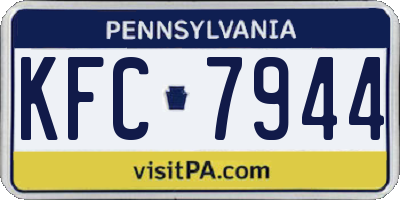 PA license plate KFC7944