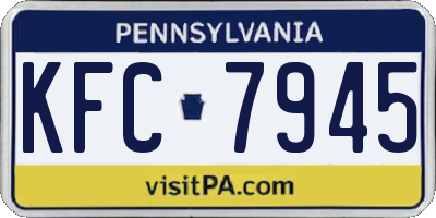 PA license plate KFC7945