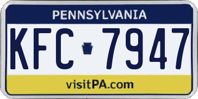 PA license plate KFC7947