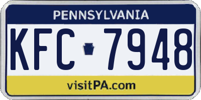 PA license plate KFC7948