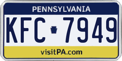 PA license plate KFC7949