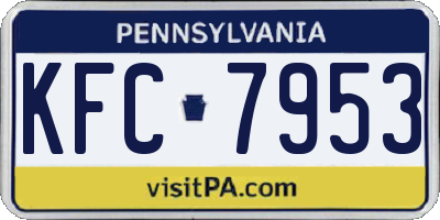 PA license plate KFC7953