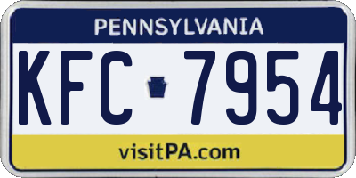 PA license plate KFC7954