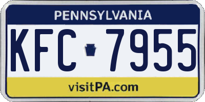 PA license plate KFC7955