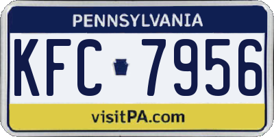 PA license plate KFC7956