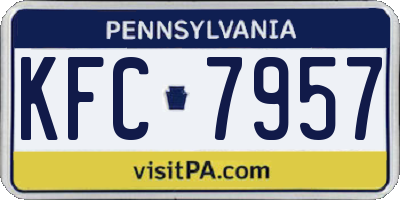 PA license plate KFC7957