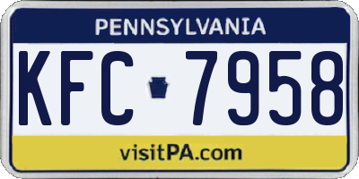 PA license plate KFC7958