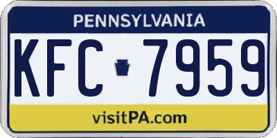 PA license plate KFC7959
