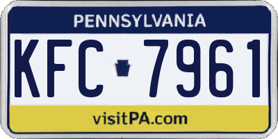 PA license plate KFC7961