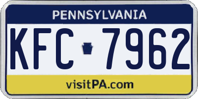 PA license plate KFC7962
