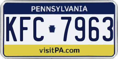PA license plate KFC7963