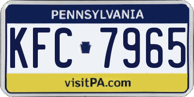 PA license plate KFC7965