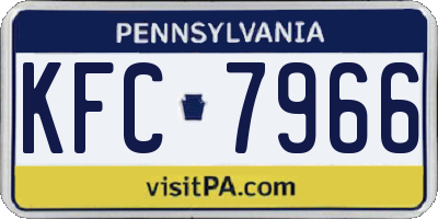 PA license plate KFC7966
