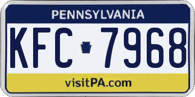 PA license plate KFC7968