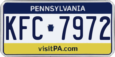 PA license plate KFC7972