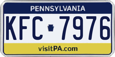 PA license plate KFC7976