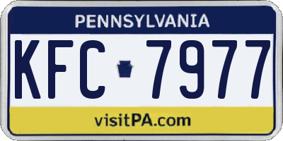 PA license plate KFC7977