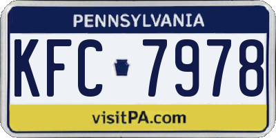 PA license plate KFC7978