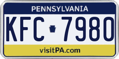 PA license plate KFC7980