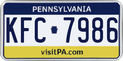 PA license plate KFC7986