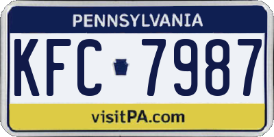 PA license plate KFC7987