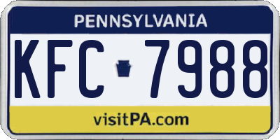 PA license plate KFC7988