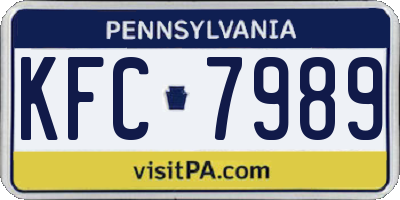 PA license plate KFC7989