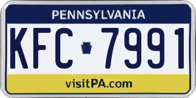 PA license plate KFC7991