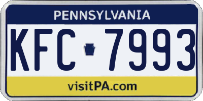 PA license plate KFC7993