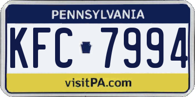 PA license plate KFC7994