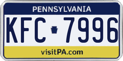 PA license plate KFC7996