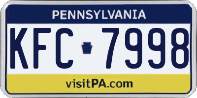 PA license plate KFC7998
