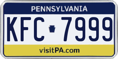 PA license plate KFC7999