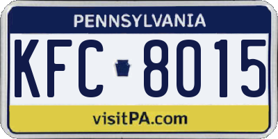 PA license plate KFC8015
