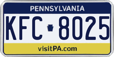 PA license plate KFC8025