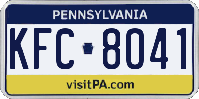 PA license plate KFC8041