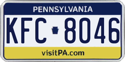PA license plate KFC8046
