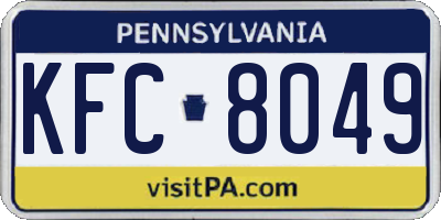 PA license plate KFC8049