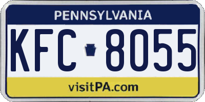 PA license plate KFC8055