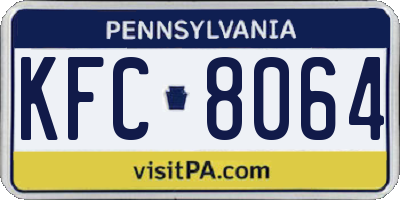 PA license plate KFC8064