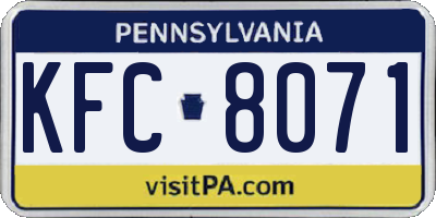 PA license plate KFC8071