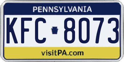 PA license plate KFC8073