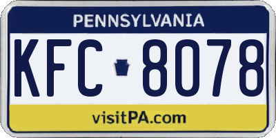 PA license plate KFC8078