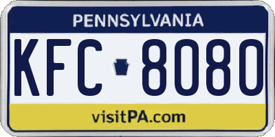PA license plate KFC8080