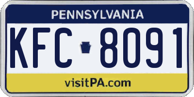 PA license plate KFC8091
