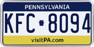 PA license plate KFC8094